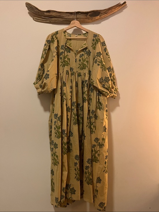Rooh Exports Dresses & Skirts - Floral Block Print Midi Dress made in India. 🇮🇳